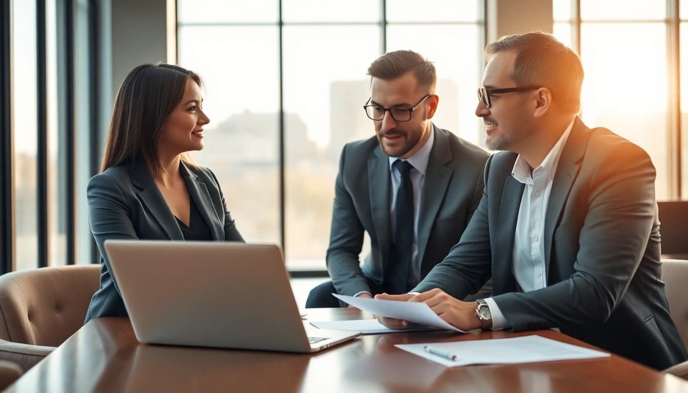 Headhunter Ingenieure in a professional meeting discussing career opportunities.