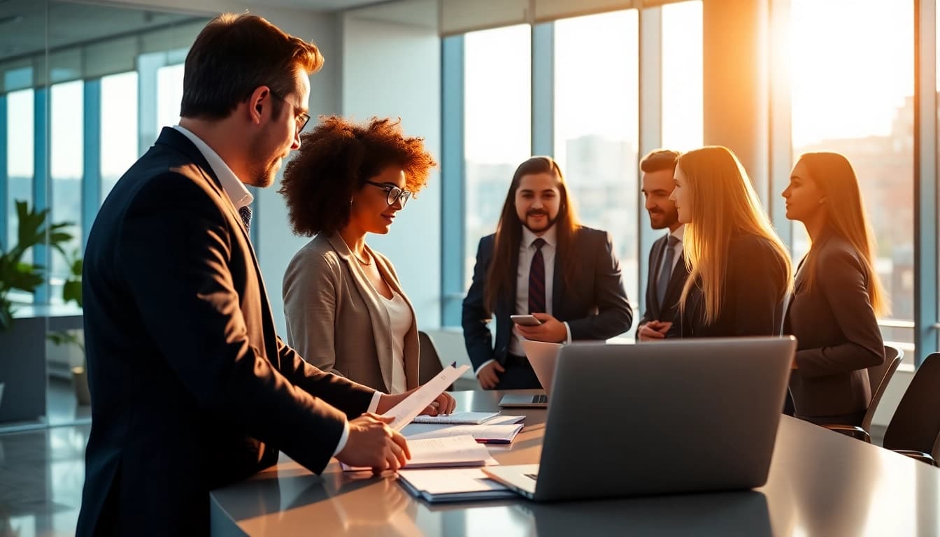 Headhunter Schweiz berät Kandidaten in modernem Büro mit einladendem Design.