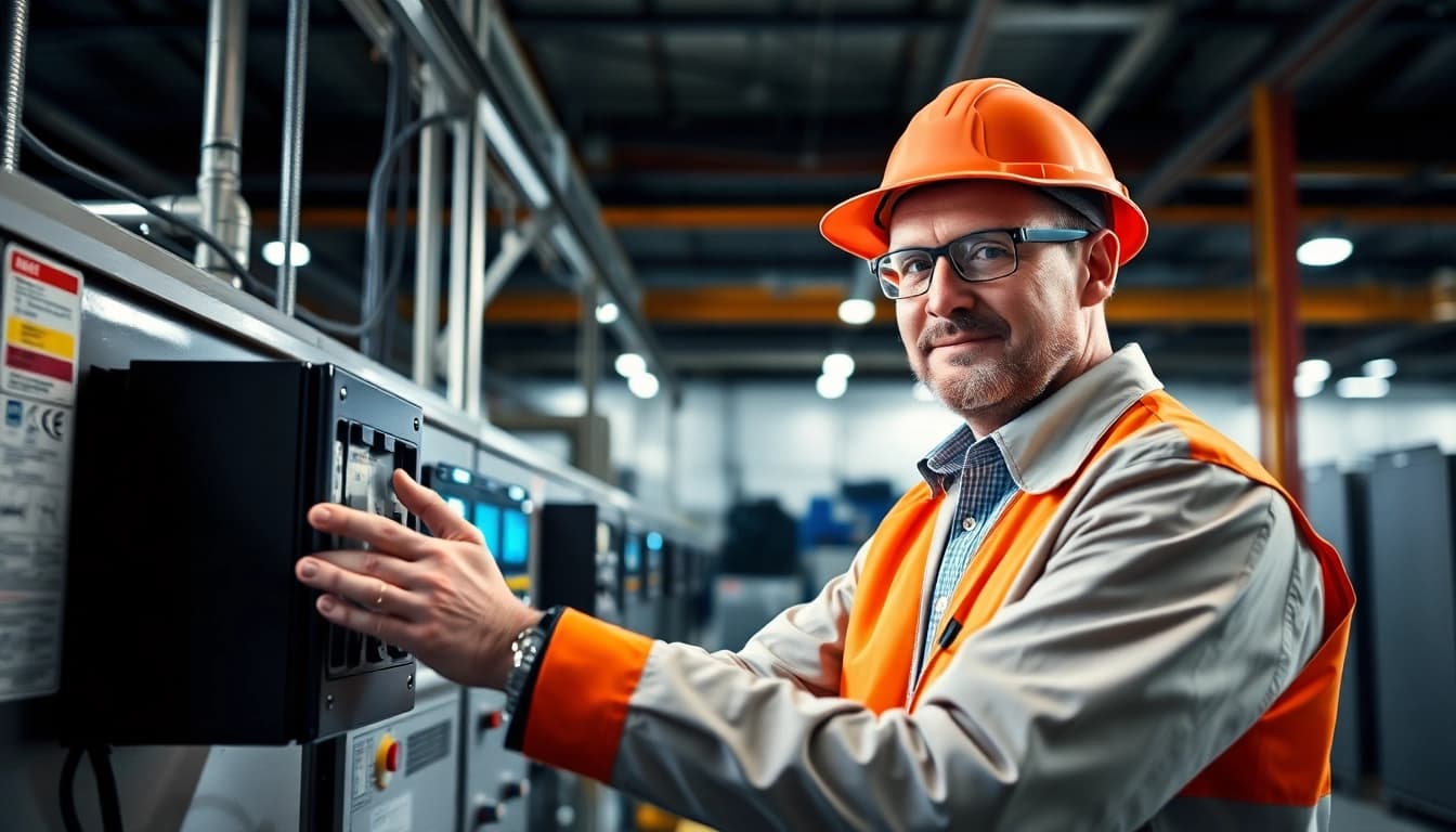 Fachmann führt eine DGUV V3 Prüfung an elektrischen Geräten durch, um deren Sicherheit zu gewährleisten.