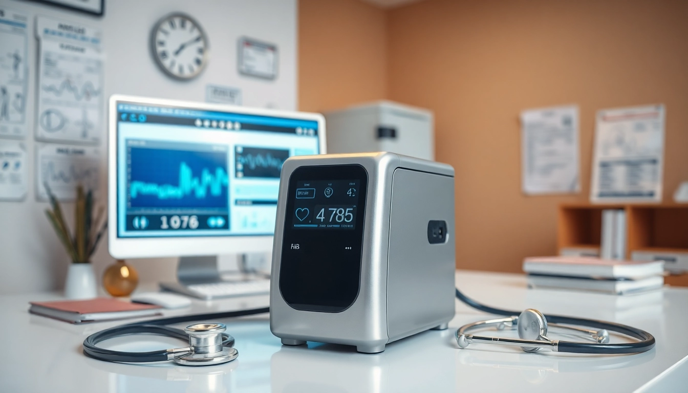 Mit deus medical ausgestattetes modernes medizinisches Gerät in einer klinischen Umgebung.