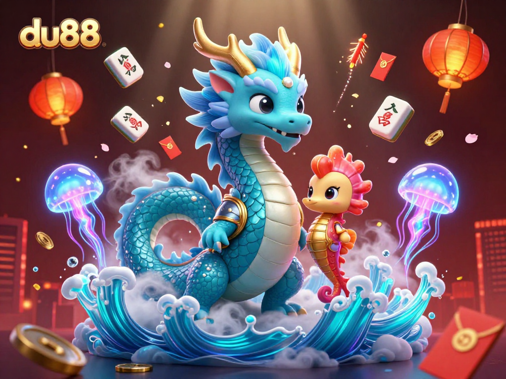 Experience the thrill of du88 with vibrant characters and dynamic casino elements in an engaging illustration.