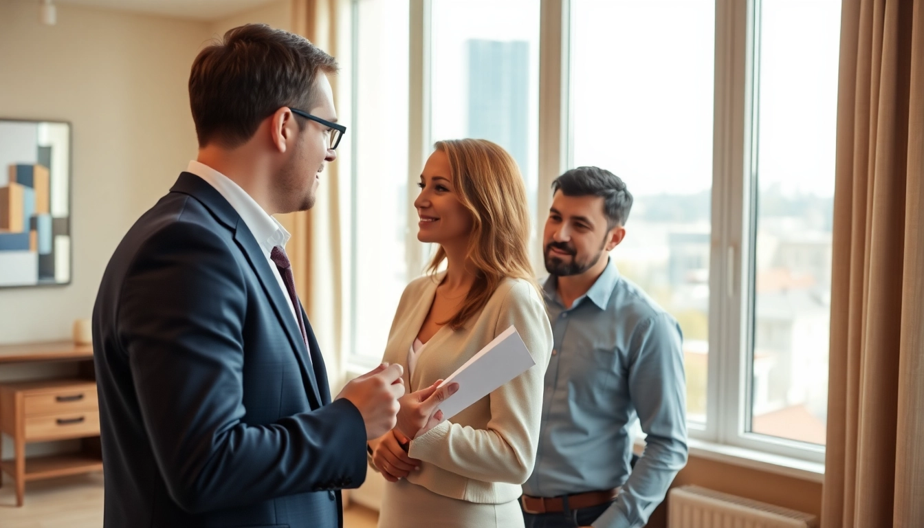 Immobilienmakler Frankfurt Sachsenhausen besprecht wichtigen Vertrag in modernem Büro.