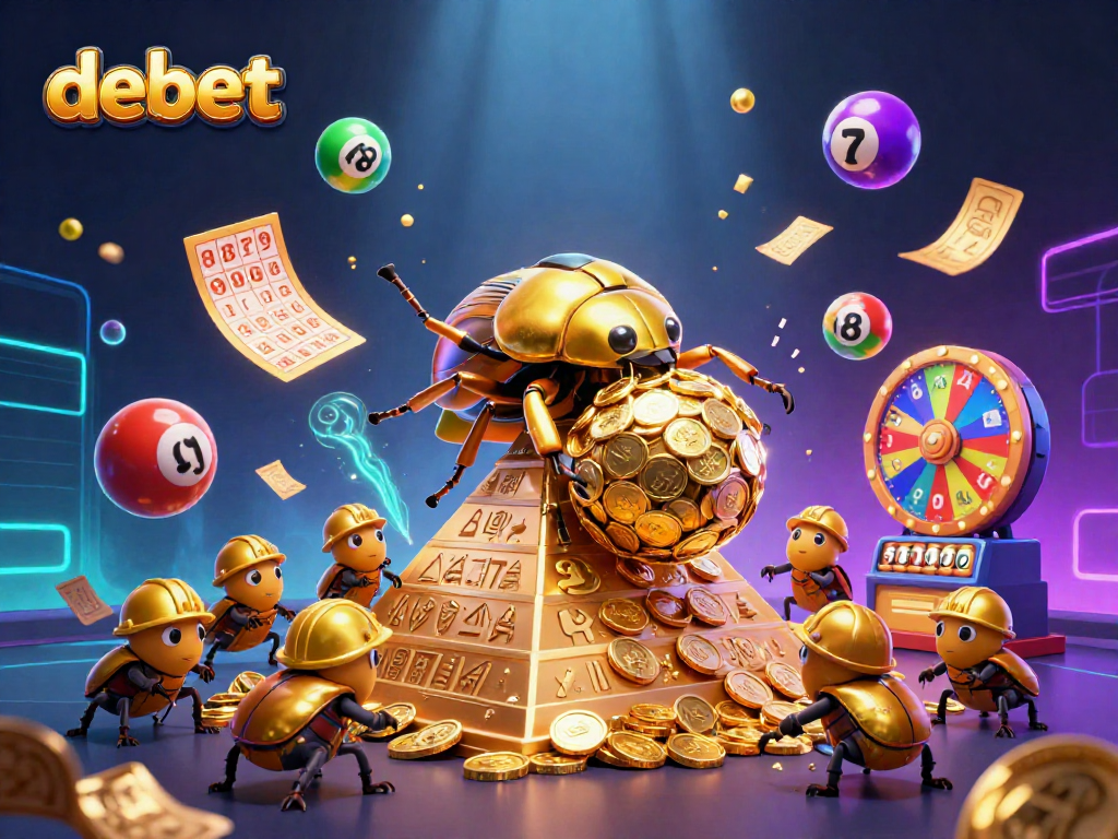 Experience debet's thrilling casino adventure with golden beetles and vibrant game elements.