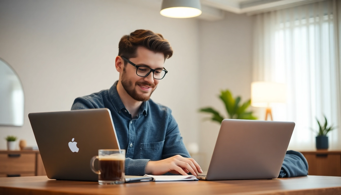 Erfolgreiche Jobsuche: Bewerber mit Lebenslauf für Stellenangebote in entspannter Büroumgebung.