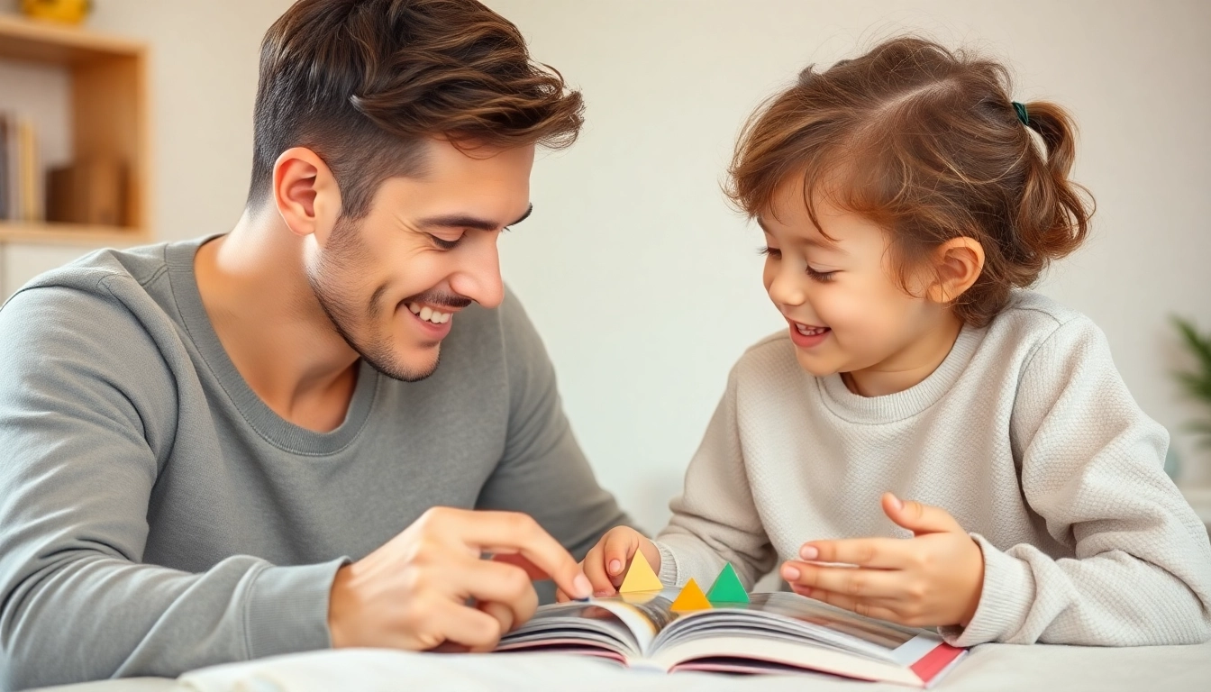 Kindererziehung: Eine liebevolle Interaktion zwischen Eltern und Kind beim Spielen oder Lesen.