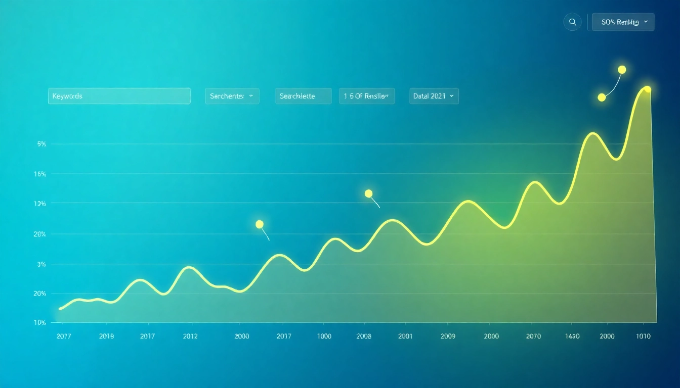 Visualisieren Sie den Prozess des SEO-Rankings mit ansprechenden Grafiken und Farben, um das Wachstum Ihrer Website zu zeigen.