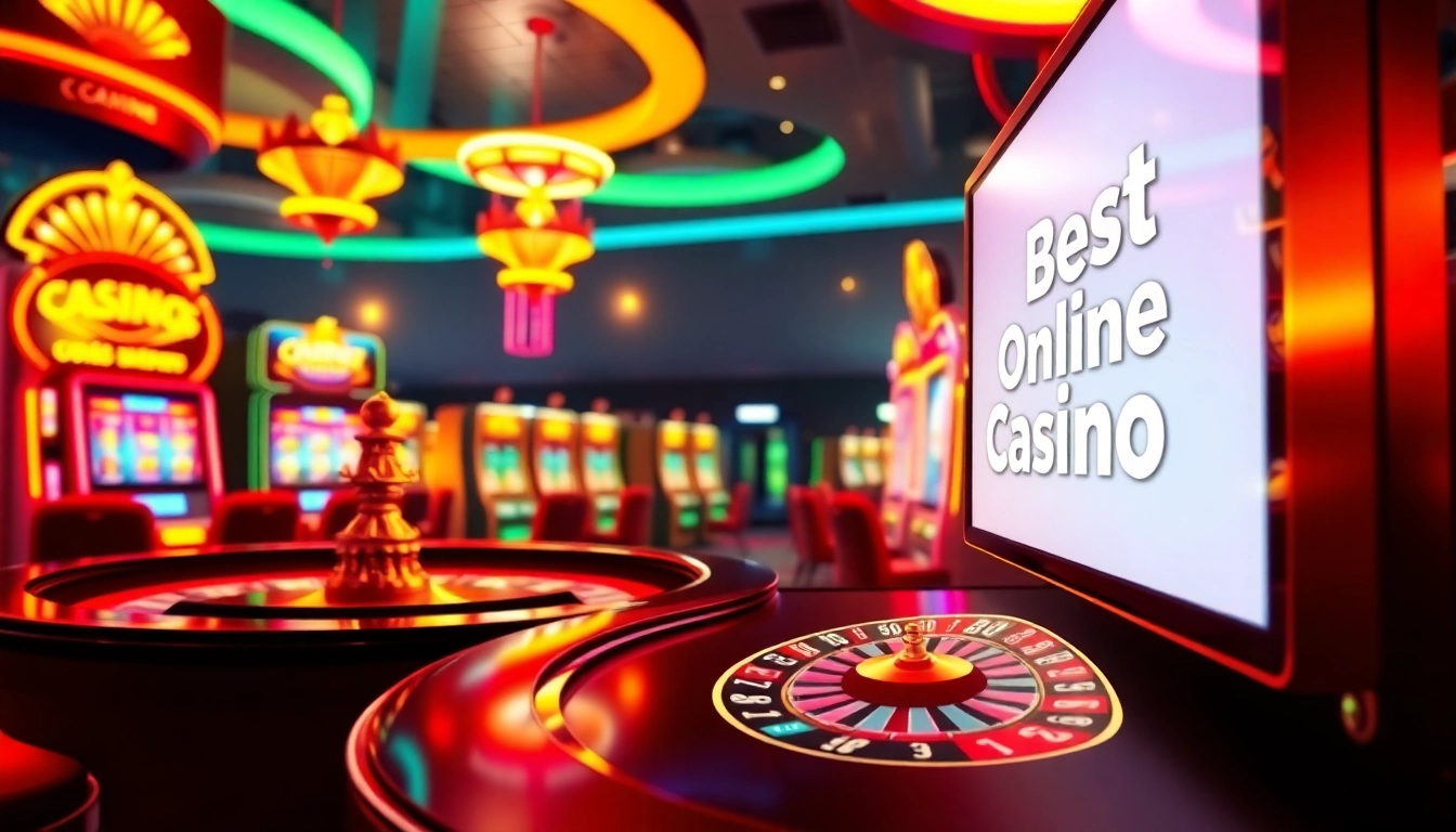 Experience the thrill of the best online casinos with vibrant lights and exciting games.