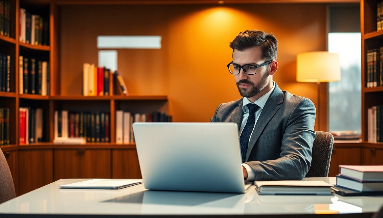 Headhunter Gastronomie bei der Arbeit in einem eleganten Büro, der Lebensläufe prüft.