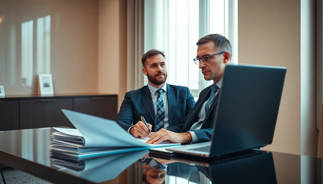 Headhunter Sales: Professioneller Headhunter arbeitet aufmerksam in modernem Büro mit Sales-Dokumenten.