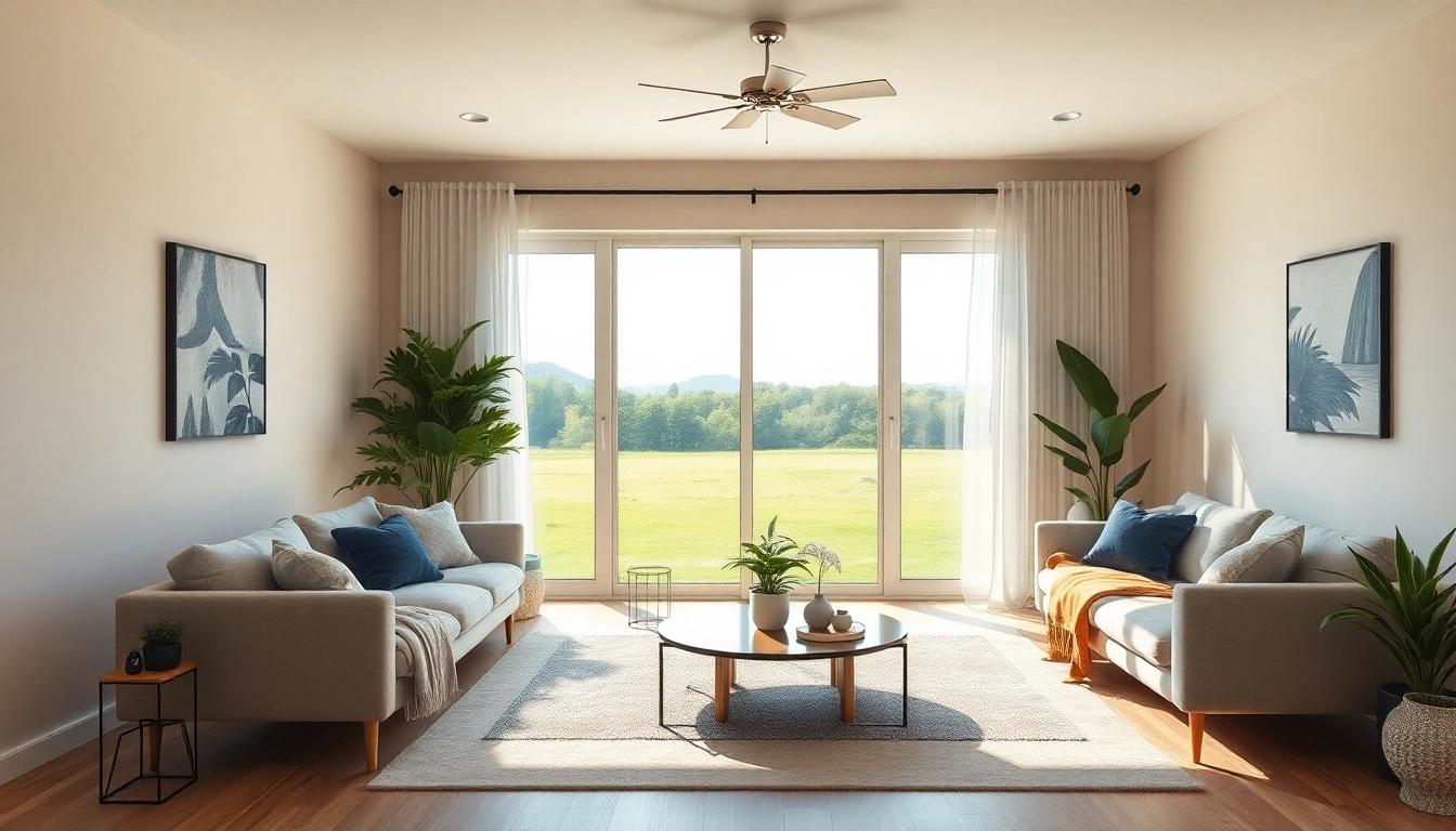 Moderner Wohnbereich mit effektiver Raumgestaltung, Möbeln und natürlichem Licht.