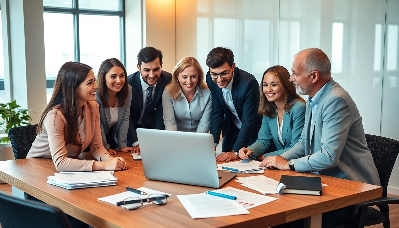 Headhunter Wolfsburg team collaborating in a professional setting, showcasing active recruitment strategies.