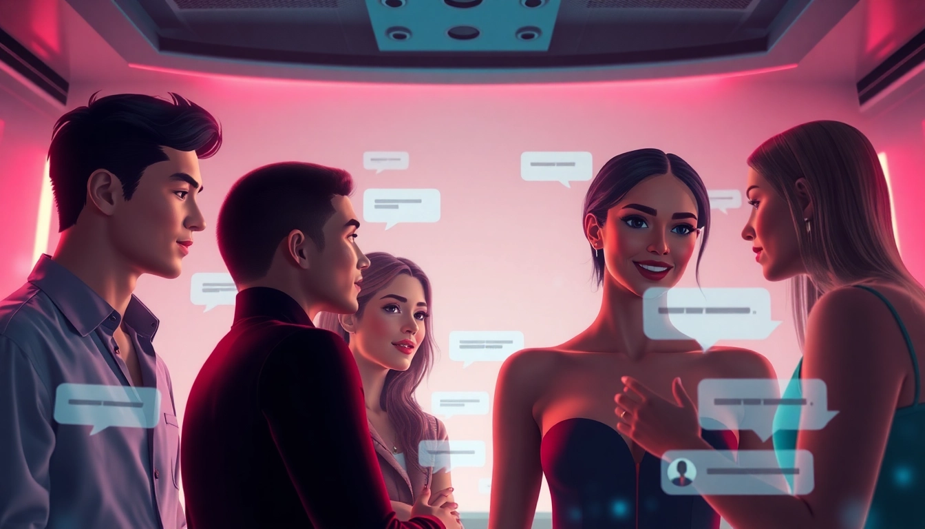 Engaging ai chat porn scene with avatars in intimate conversations.