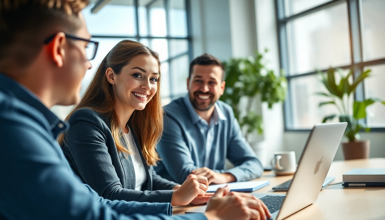 Headhunter IT meets candidates in a bright, modern office setting.