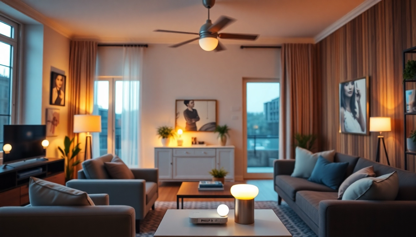 Philips Hue Tipps, dargestellt durch vielseitige Beleuchtungseinstellungen im Zuhause, die Innovation im Smart Home hervorheben.