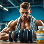 clenbuterol kaufen für Sportler in einem modernen Fitnessstudio, der sich intensiv auf das Training vorbereitet.
