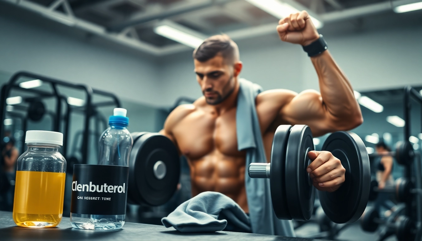 clenbuterol kaufen für Sportler in einem modernen Fitnessstudio, der sich intensiv auf das Training vorbereitet. related image